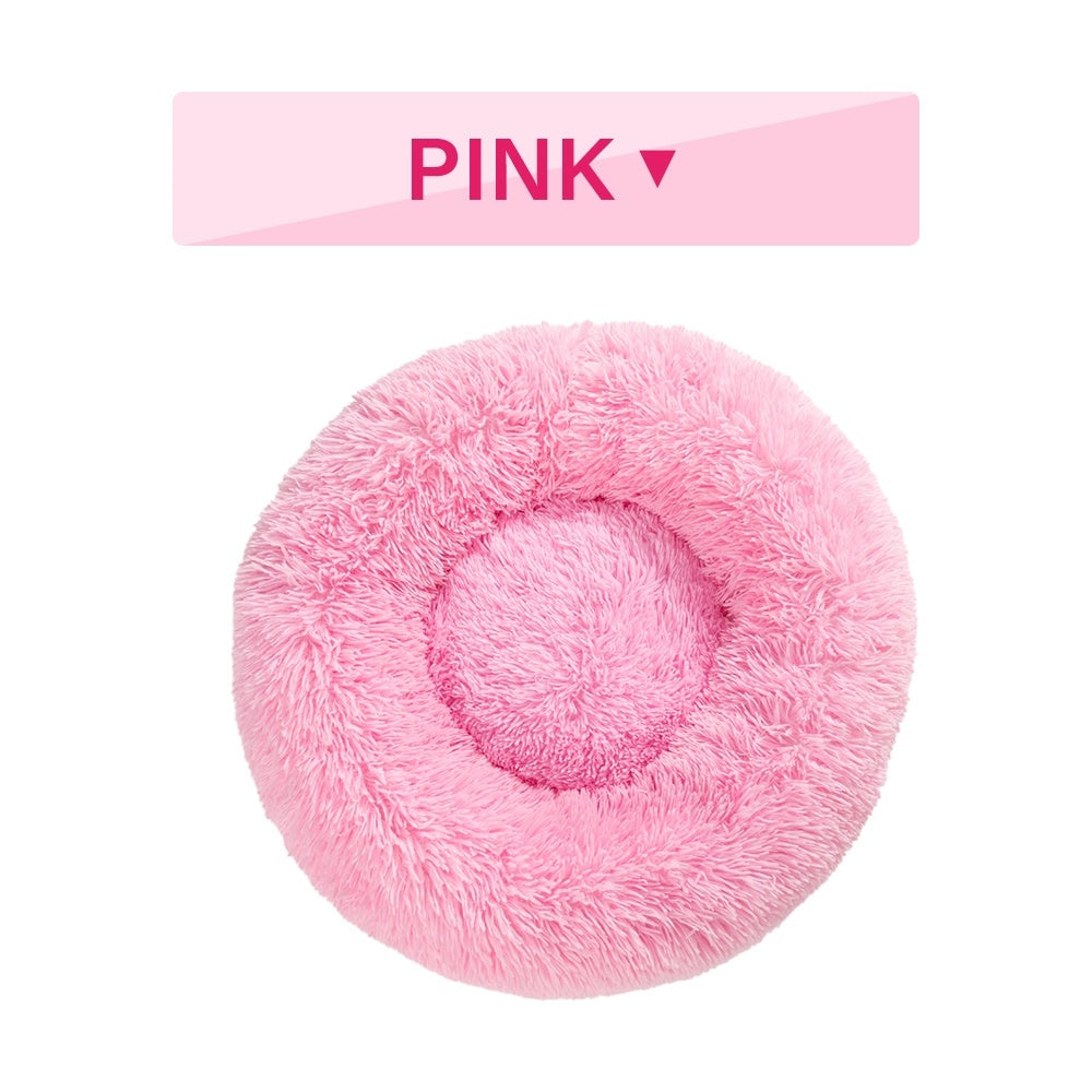 Fluffy Calming Donut Bed for Dogs and Cats
