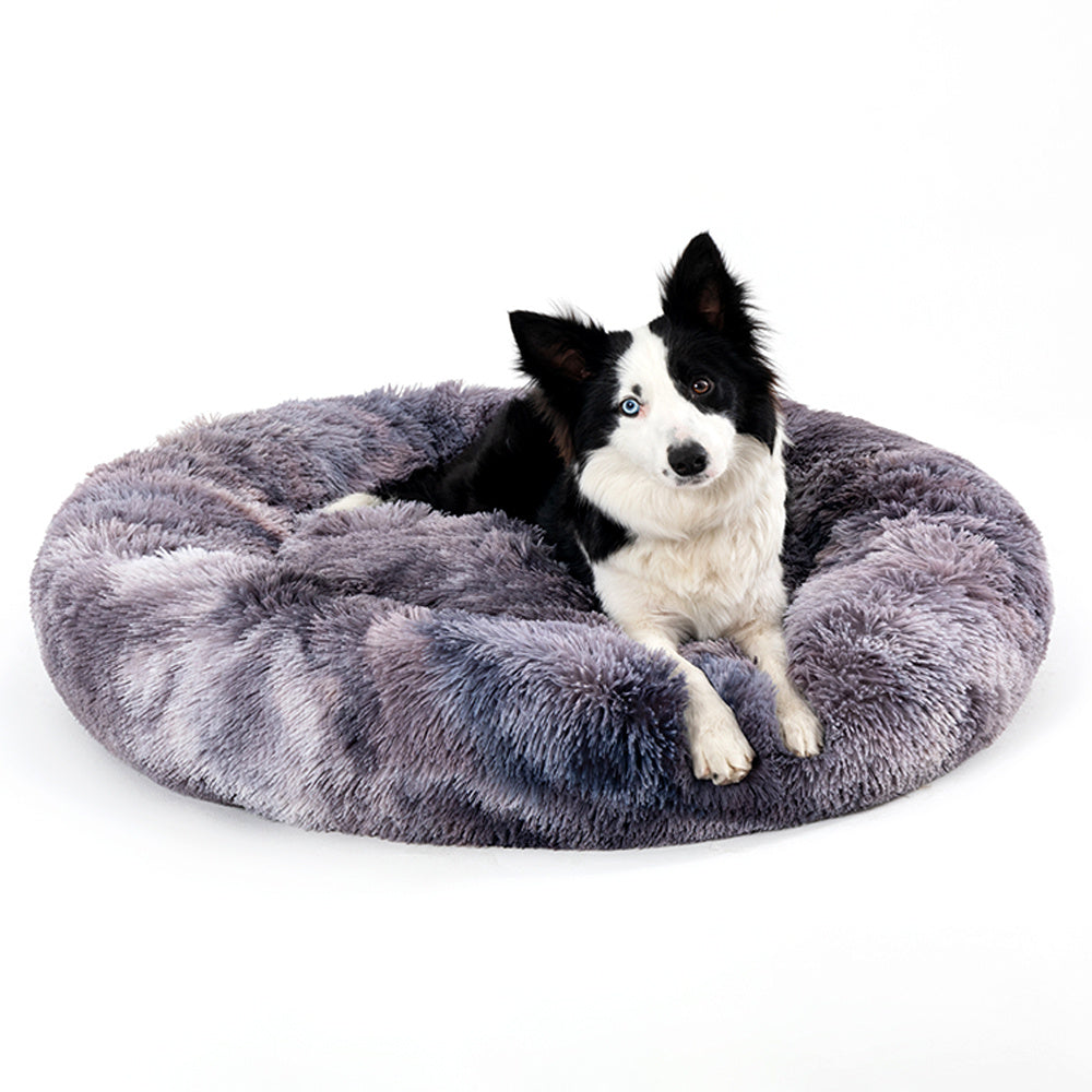 Fluffy Calming Donut Bed for Dogs and Cats