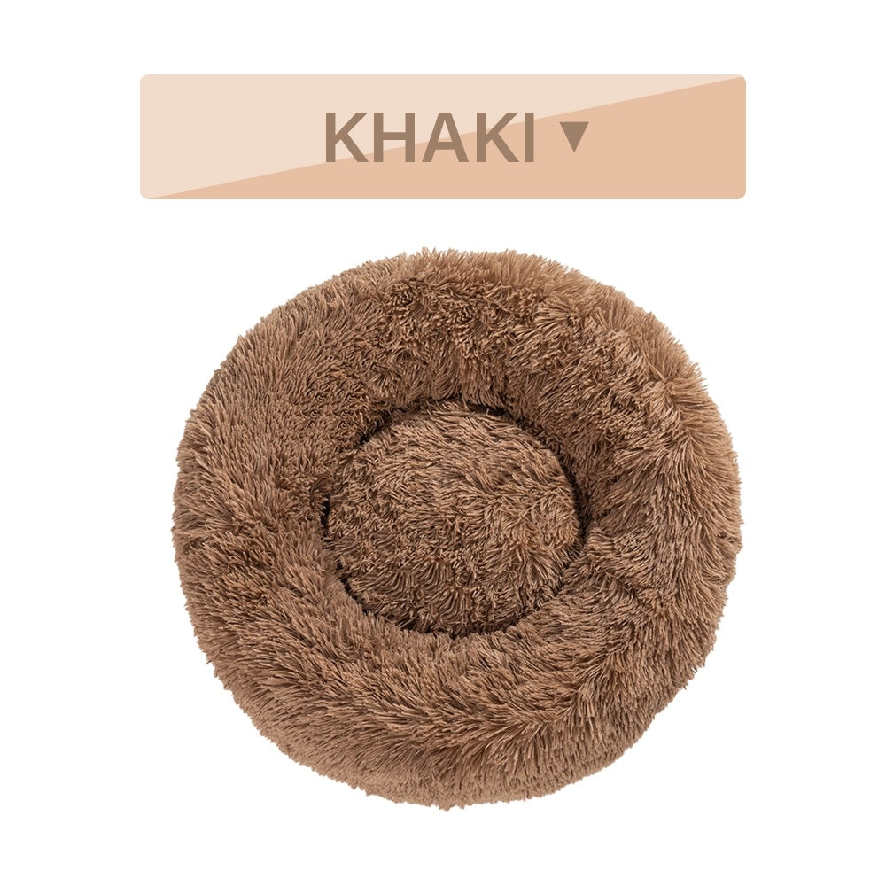 Fluffy Calming Donut Bed for Dogs and Cats