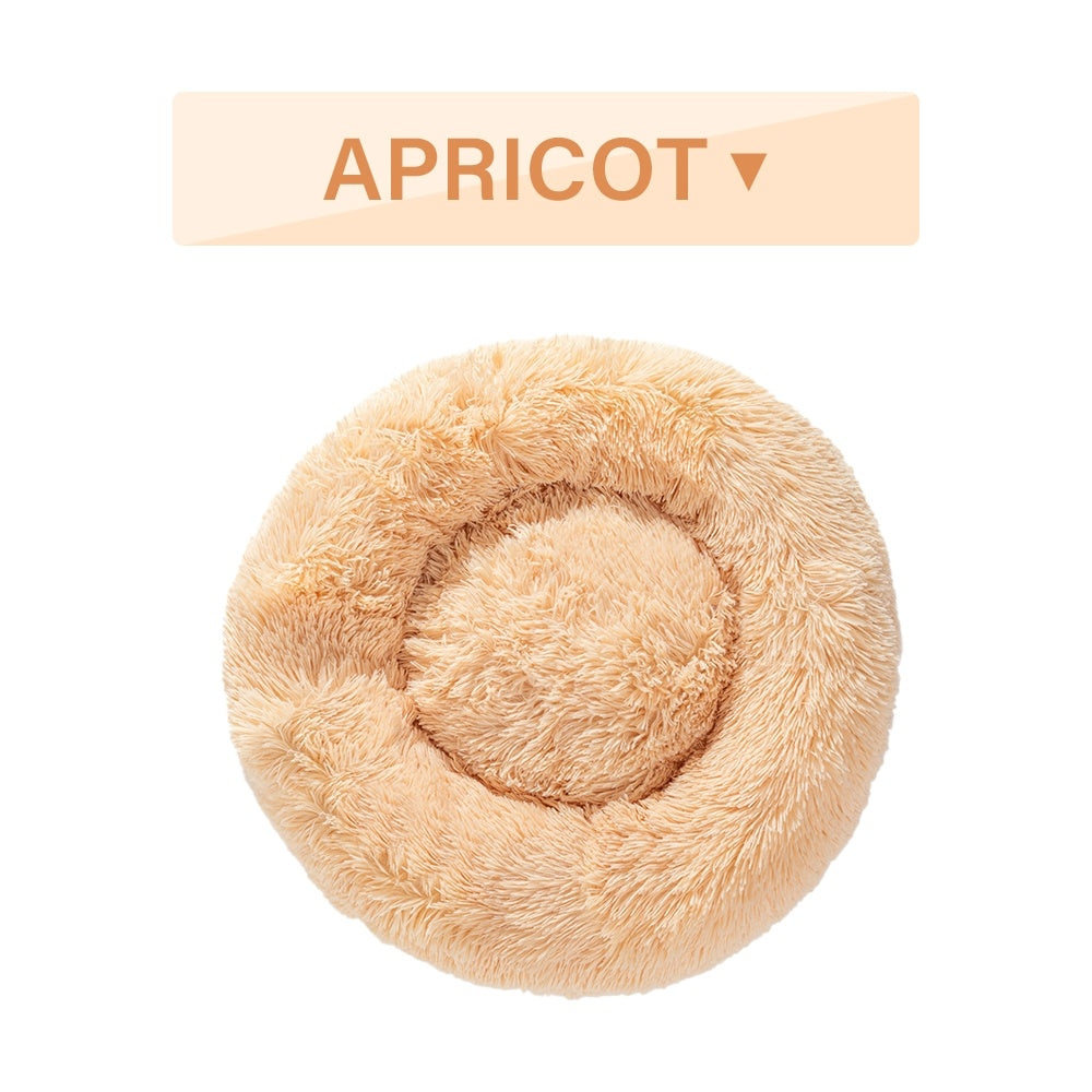 Fluffy Calming Donut Bed for Dogs and Cats