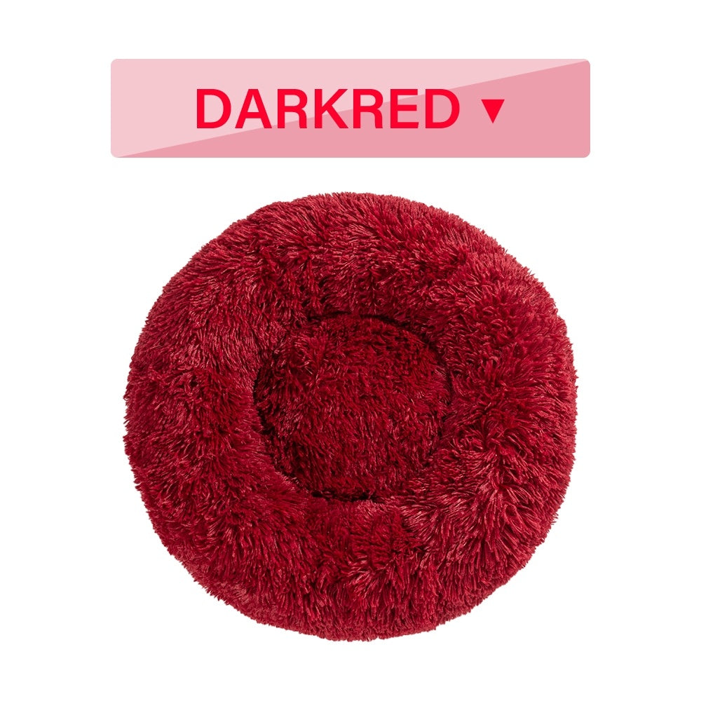 Fluffy Calming Donut Bed for Dogs and Cats
