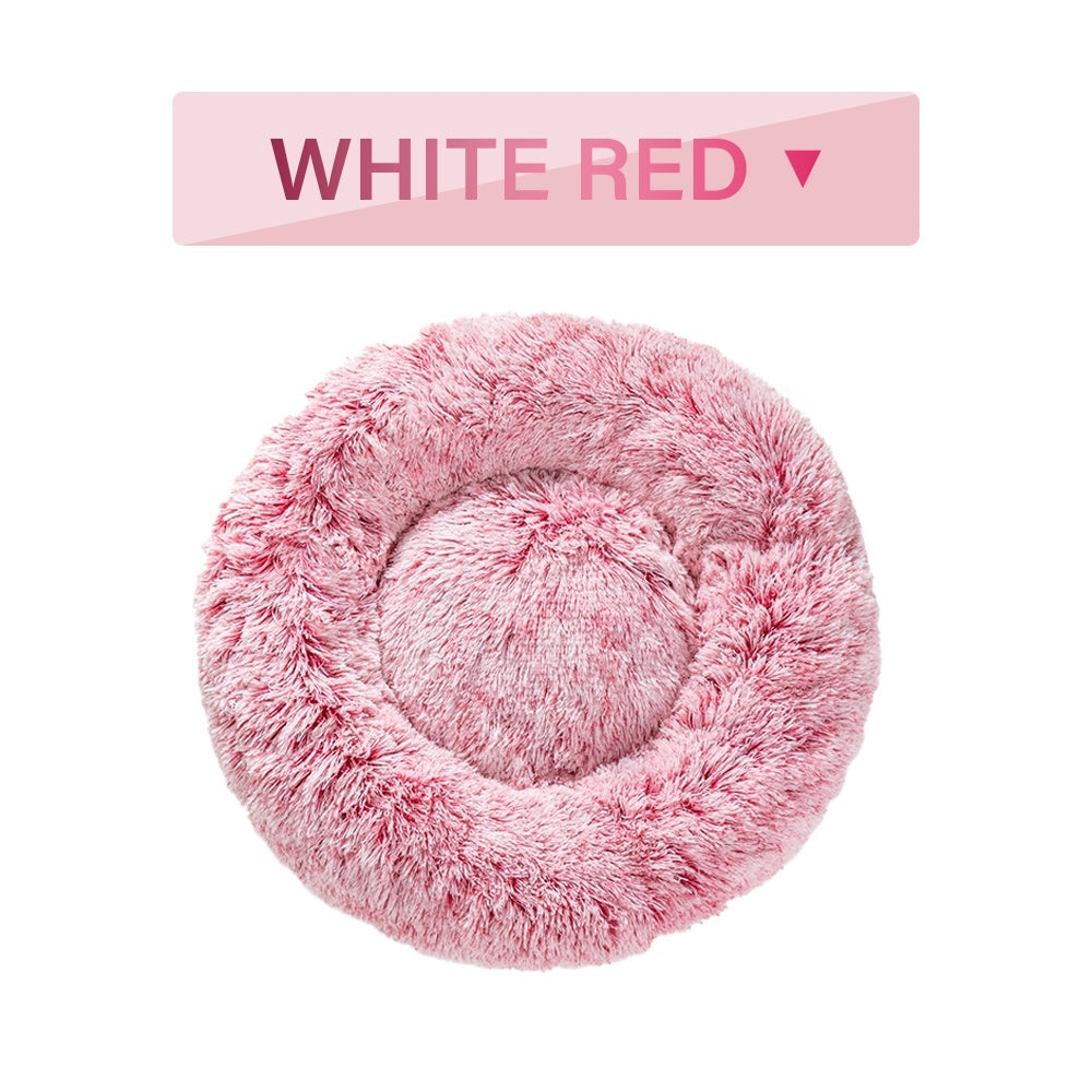 Fluffy Calming Donut Bed for Dogs and Cats