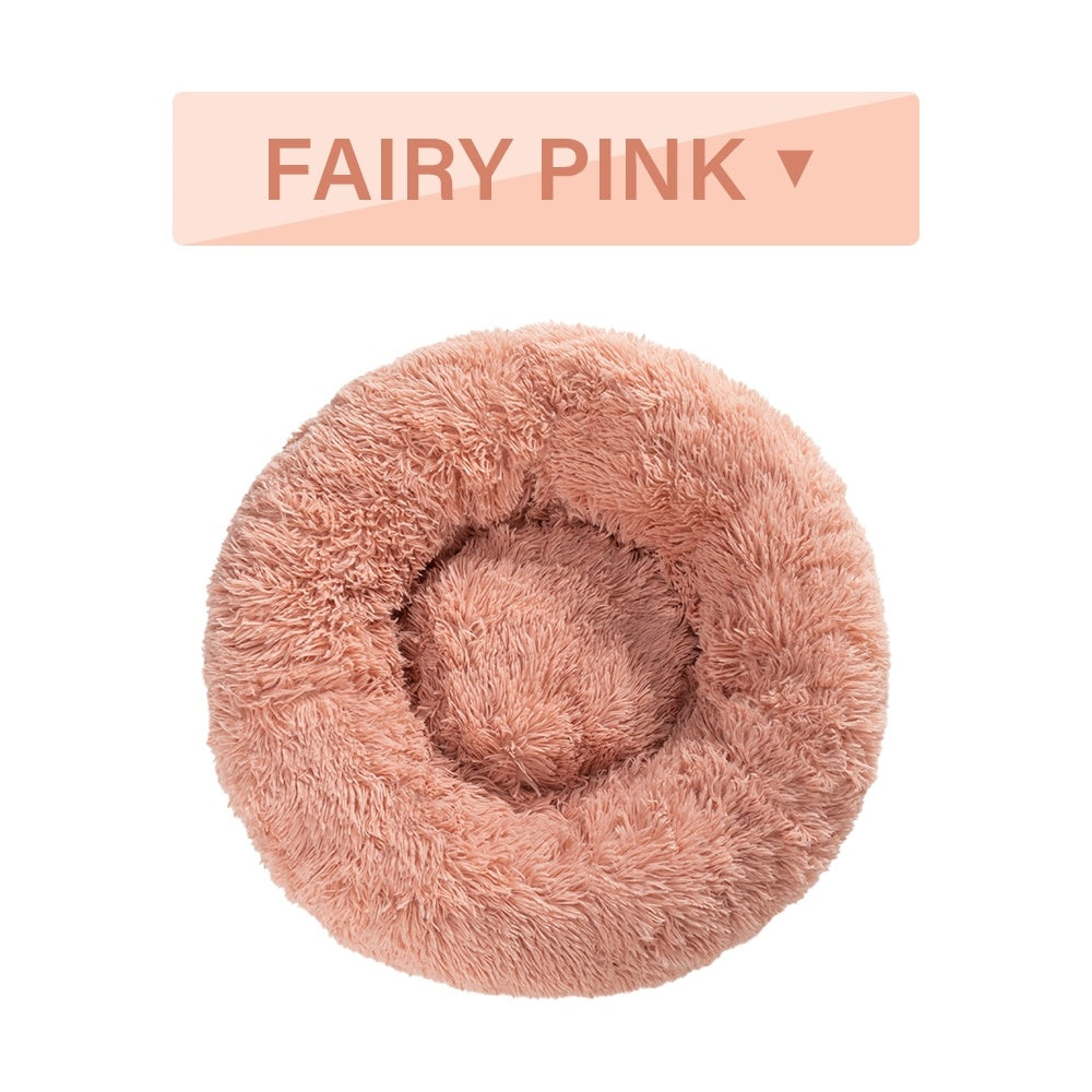 Fluffy Calming Donut Bed for Dogs and Cats